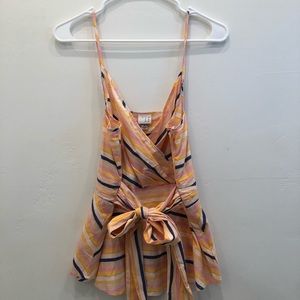 pastel tie front tank